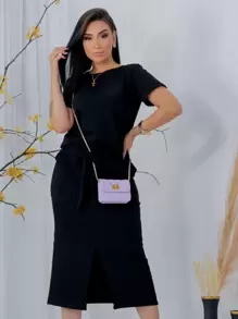 Women Two-piece Outfits - 黑色 - 查看 1