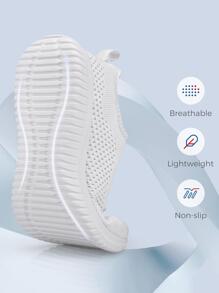 Men Breathable Mesh Sneakers Sport Outdoor Running Shoes - 白色 - 查看 2