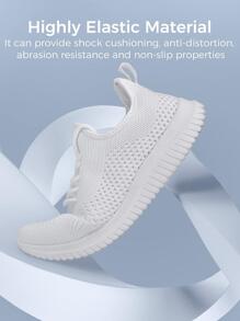 Men Breathable Mesh Sneakers Sport Outdoor Running Shoes - 白色 - 查看 3