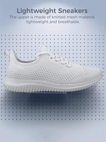Men Breathable Mesh Sneakers Sport Outdoor Running Shoes - 白色 - 查看 4