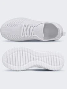 Men Breathable Mesh Sneakers Sport Outdoor Running Shoes - 白色 - 查看 5