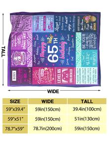 One 65th Birthday Gift Printed Flannel Fleece Blanket, Soft And Comfortable, Suitable For Children And Adults To Use At Home/picnic/travel - Multicolor - View 5