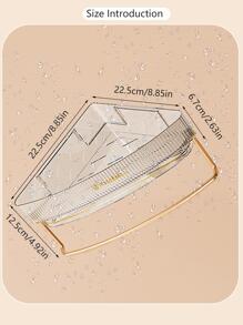 1入組掛壁式透明浴室儲物架三角形浴室架子不附帶沖孔浴室化妝品收納架透明浴室架子多功能浴室太空鋁毛巾竿儲物鉤 - 無色 - 查看 4