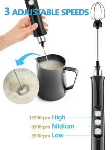 1set Stainless Steel Milk Frother, Modern Multifunction Electric Milk Frother Set For Home - Black - View 4