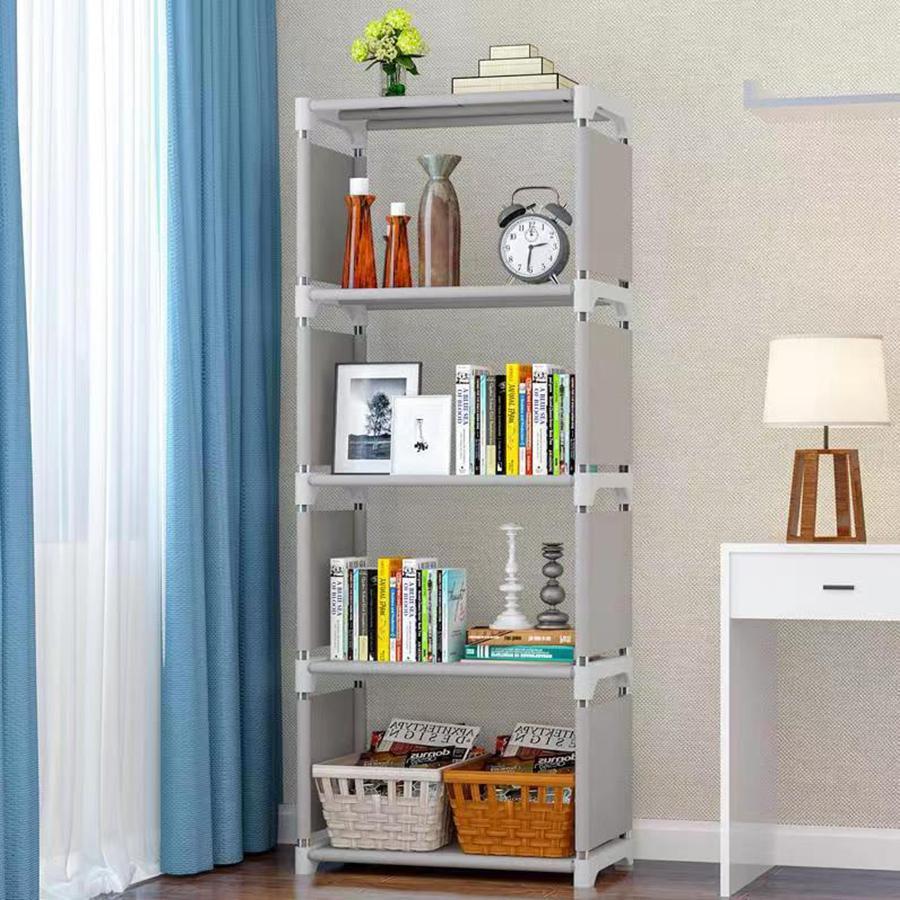 1pc Economical Multi-layer Simple Fabric Bookshelf Storage Rack For Dorm Renting, Student Cabinet For Storage - Multicolor - View 1