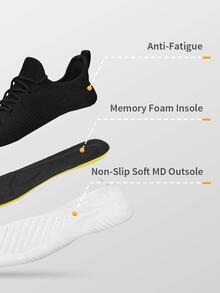 Men Sneakers Outdoor Athletic Walking Shoes - Đen và trắng - Xem 2