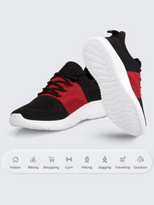 Men Sneakers Outdoor Athletic Walking Shoes - Red - View 4