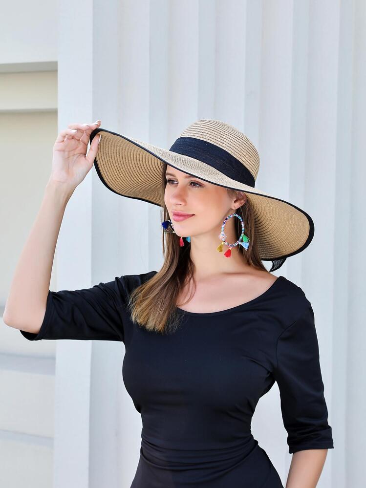 Chapeau de Soleil pour Femme Chapeau de Plage Pliable Chapeau d'Été