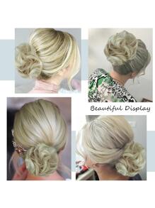 爪夾凌亂頭髮環形小圓麵包爪形狀卷小圓麵包夾馬尾假髮合成纖維6英寸緊接髮 - 彩色 - 查看 6