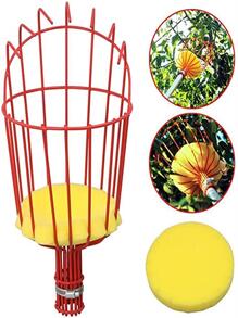 1入組水果採摘器收成籃子頭,水果收割機附加設備適用於水果,水果採摘器籃子帶軟墊至(不包含) - 紅色 - 查看 2