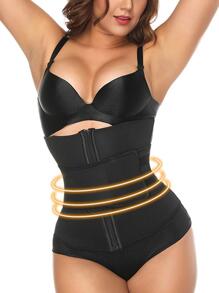 女士塑身腰带，适用于腹部控制训练腰部训练器 - 黑色 - 查看 1