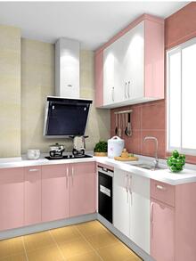 LFASCU 1 Roll Thickened Solid Color Self-adhesive Wallpaper For Living Room, Kitchen, Furniture, Wall Decoration - Pink - View 4