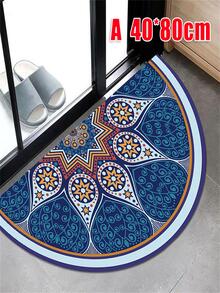 1 pc Semicircular Floor Carpet Mat Half Round Entrance Door Rug Non-Slip Welcome Doormat for Patio Front Door - Multicolor - View 8