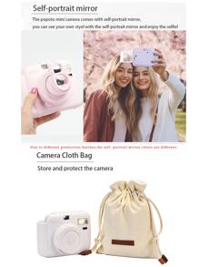 1Set Popoto Instant Mini Camera Suitable For Mini Twin Pack Film(Include Films)Gift/Party/Outdoors/Wedding/Girl Friend/Child/Merry Christmas - White - View 6