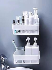 Kit 1 Suporte Adesivo Porta Shampoo Organizador Cozinha Banh - Branco - Visão 3