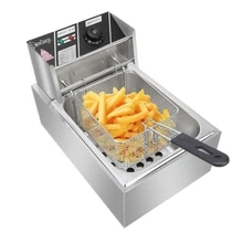 2500W 6L Commercial Electric Deep Fryer Restaurant Stainless Steel 6.3QT - Bạc - Xem 1