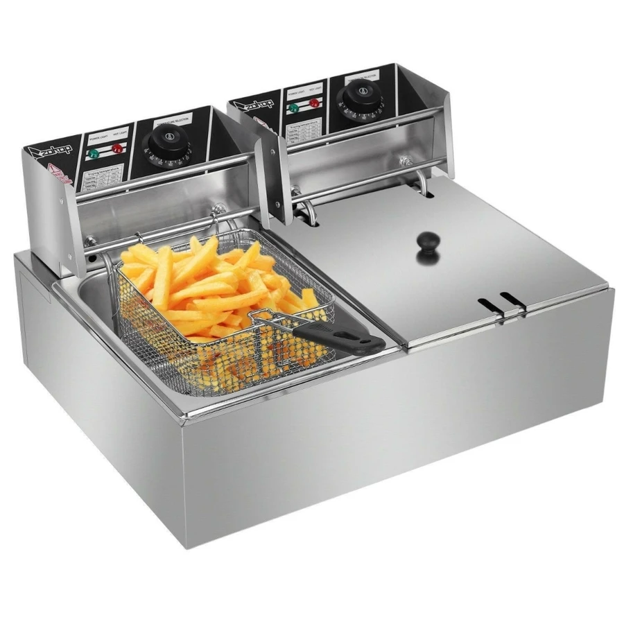 5000W Extra Large Electric Deep Fryer Commercial Restaurant Fry Basket 12L - Bạc - Xem 1