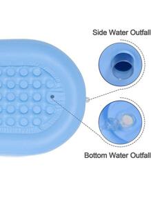 1 Bồn Tắm Bơm Hơi Mềm Bể Bơi Bơm Hơi 3 Lớp Bền Có Thể Gập Lại Du Lịch Không Khí Tắm Bồn Nước Nóng Có Tựa Lưng Tay Vịn - Màu xanh lam - Xem 9