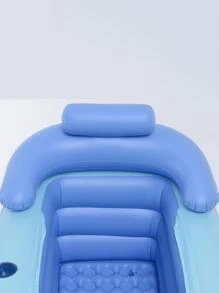 1 Bồn Tắm Bơm Hơi Mềm Bể Bơi Bơm Hơi 3 Lớp Bền Có Thể Gập Lại Du Lịch Không Khí Tắm Bồn Nước Nóng Có Tựa Lưng Tay Vịn - Màu xanh lam - Xem 6