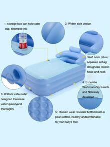 1 Bồn Tắm Bơm Hơi Mềm Bể Bơi Bơm Hơi 3 Lớp Bền Có Thể Gập Lại Du Lịch Không Khí Tắm Bồn Nước Nóng Có Tựa Lưng Tay Vịn - Màu xanh lam - Xem 10