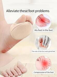 2pcs Beige Five-Toe High Heel Half Shoes Forefoot Pad For WomenFor Outdoor,Sport,Travel,Household,Office,School - Beige - View 6