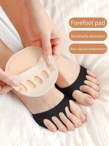 2pcs Beige Five-Toe High Heel Half Shoes Forefoot Pad For WomenFor Outdoor,Sport,Travel,Household,Office,School - Beige - View 7