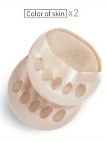 2pcs Beige Five-Toe High Heel Half Shoes Forefoot Pad For WomenFor Outdoor,Sport,Travel,Household,Office,School - Beige - View 3