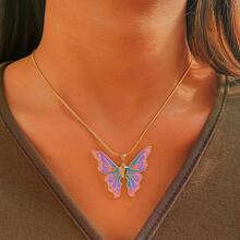 Fairy Butterfly Necklace Inspired By Elina In Fairytales - Multicolor - View 1