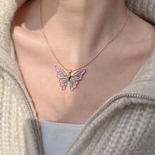 Fairy Butterfly Necklace Inspired By Elina In Fairytales - Multicolor - View 2