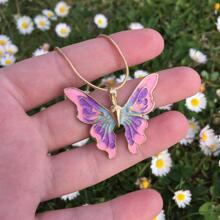 Fairy Butterfly Necklace Inspired By Elina In Fairytales - Multicolor - View 4