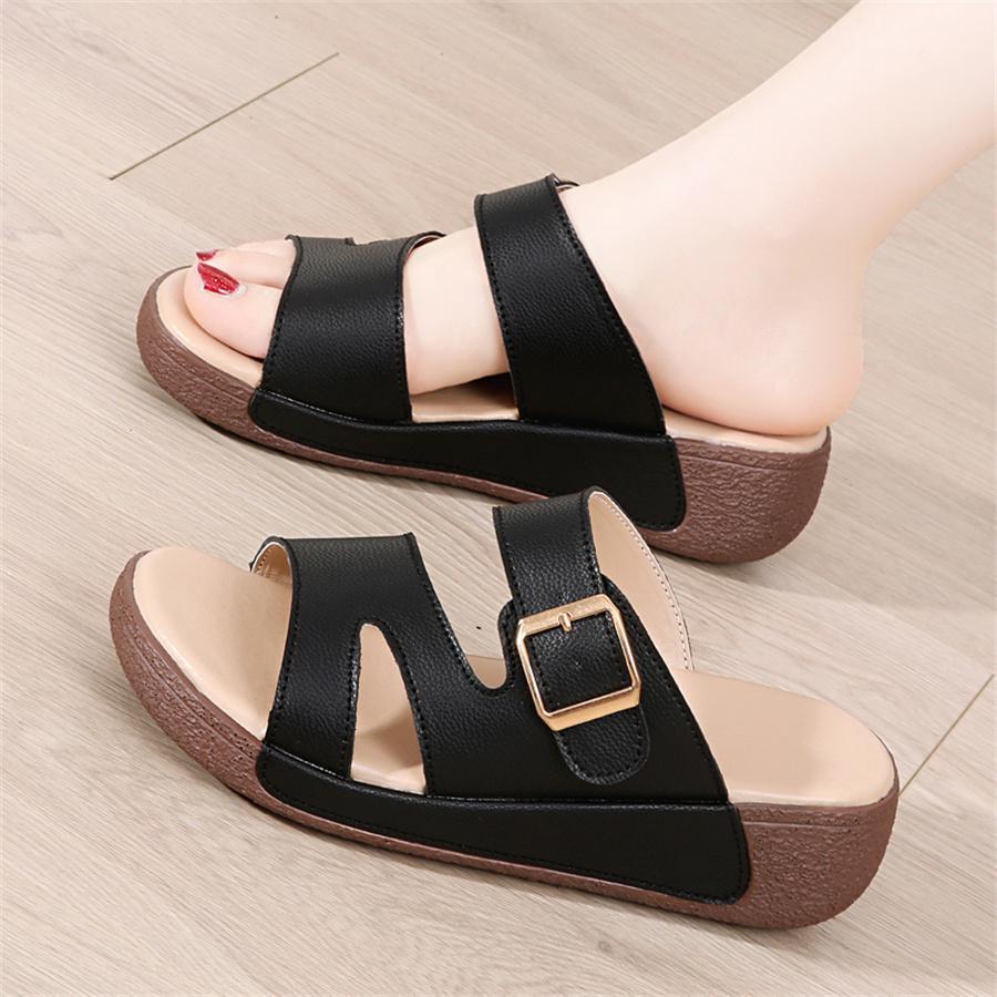 Women's Thick-bottomed Sandals With Soft Soles, Stylish Raised Cakes Bottom Slippers