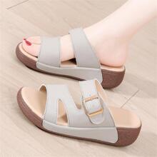 Women's Thick-Soled Slippers Soft Bottom Increased Sandals Fashionable Wedge Bottomed Shoes