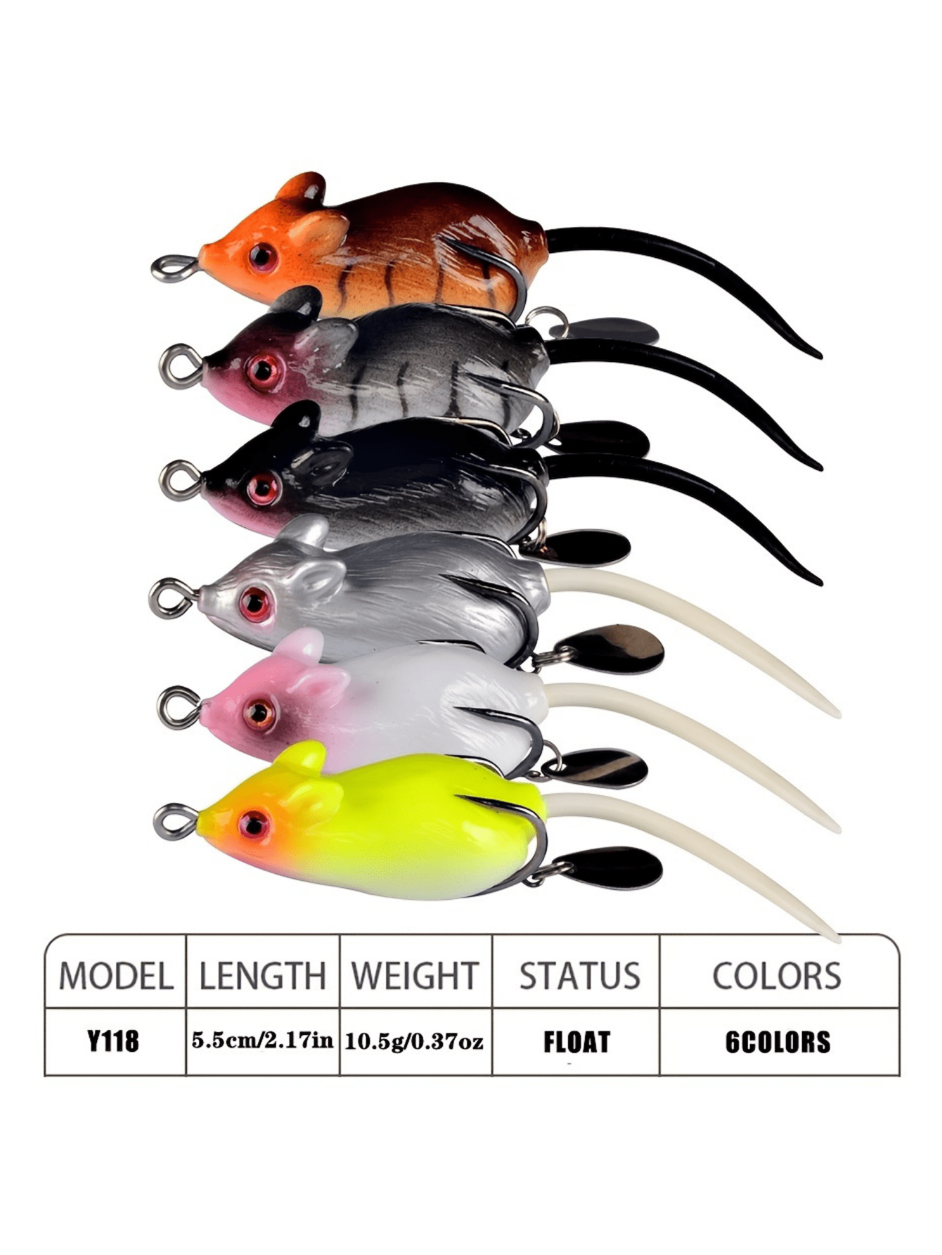 JULYKAI Leurres De Pêche En Forme De Souris - Appât Artificiel Pour Perche Et Bar