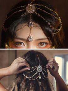 Phụ nữ Vòng cổ dây chuyền hai mặt sóng & tua rua sang trọng - Vàng - Xem 3