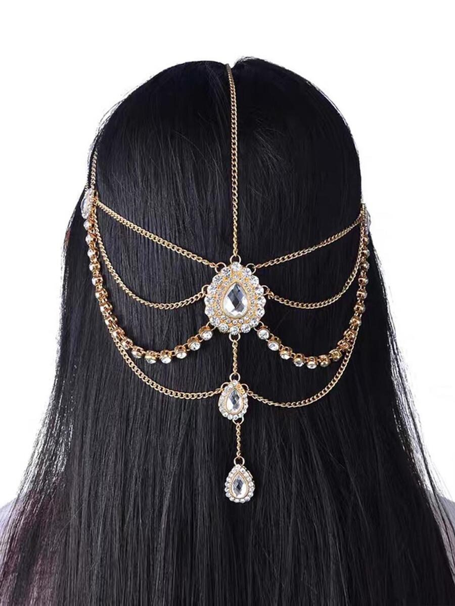 Phụ nữ Vòng cổ dây chuyền hai mặt sóng & tua rua sang trọng - Vàng - Xem 1