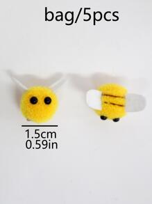 5入組動物設計羊毛戳材料套件 - 黃色 - 查看 5