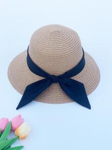 1入組黑色亚麻帽帶卡其色緞帶和草編編織,時尚和多用途適合夏天日常,旅行,海灘,透氣性和紫外線防護,可折疊和方便至攜帶 - 卡其色 - 查看 2