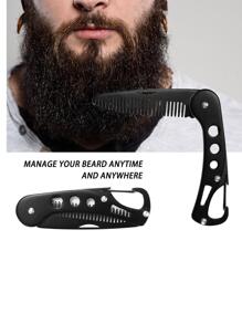 胡须梳 不锈钢折叠胡须梳 男士便携式钱包口袋梳 访问 Toosbuc 商店 - 黑色 - 查看 6