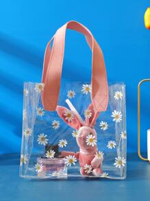 1pc/2pcs Clear PVC Daisy Bag Candy Box Wedding Party Favor Gift Bag Bridesmaid Handbag