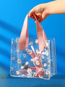 1pc/2pcs Clear PVC Daisy Bag Candy Box Wedding Party Favor Gift Bag Bridesmaid Handbag
