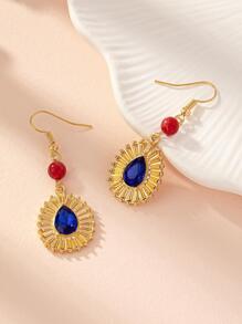 1 對復古水滴形耳環,百搭 - 彩色 - 查看 1