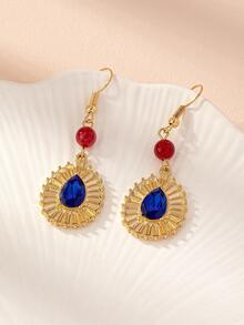 1 對復古水滴形耳環,百搭 - 彩色 - 查看 2