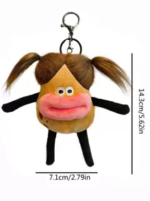 可爱 1 件卡通土豆毛绒玩具，礼物时尚创意柔软大嘴钥匙扣可爱娃娃吊坠背包，包包钱包饰品情人节情人汽车配件包饰学院哥特 Y2k
