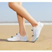 女用沙灘鞋夏季戶外水上運動防滑游泳健行速乾健身鞋 - 藍白色 - 查看 1