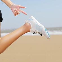 女用沙灘鞋夏季戶外水上運動防滑游泳健行速乾健身鞋 - 藍白色 - 查看 2