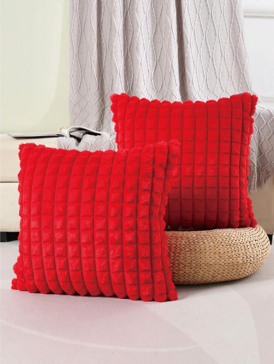 1 cái vỏ đệm sang trọng rắn không có chất độn - Đỏ - Xem 1