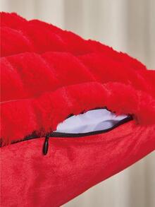 1 cái vỏ đệm sang trọng rắn không có chất độn - Đỏ - Xem 3