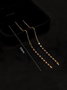 ELSEDES 1pair Fashionable And Gorgeous Silver Long Tassel Stud Earrings, Exquisite And Delicate, Highlight Facial Features, Suitable For Daily Wear And Parties For Ladies Holiday