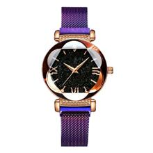 Rhinestone Decor Round Pointer Quartz Watch As A Gift For Students Returning To School - Purple - View 3