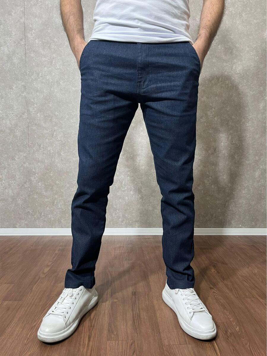 Men Jeans - 深色水洗藍 - 查看 1
